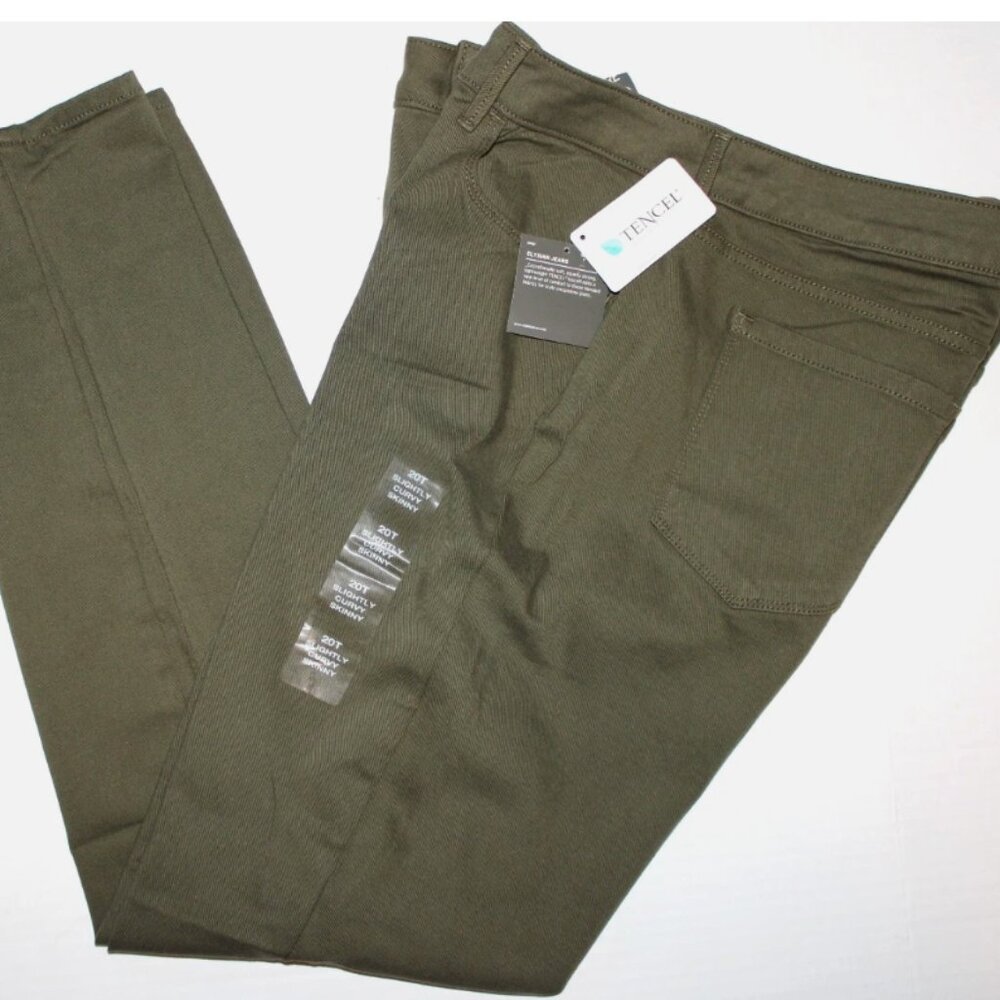 Dark Thyme Elysian Jeans Tencel Skinny Pants 20 Tall NWT Eddie Bauer Curvy